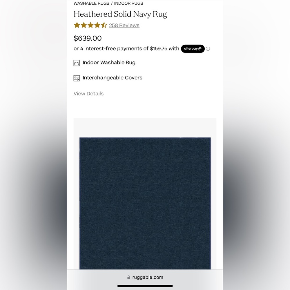 Ruggable Solid Navy Rug